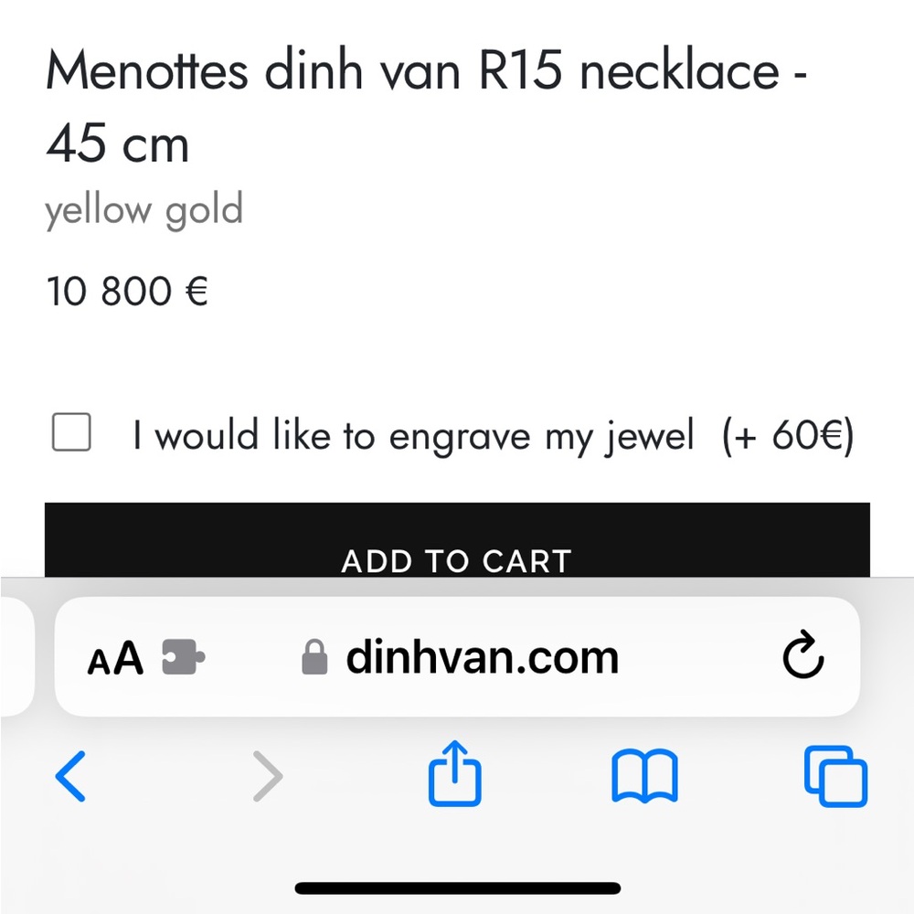 Dinh Van Menottes R15 18K Yellow Gold Handcuff Necklace - Picture 8 of 13